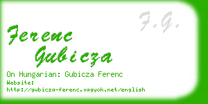 ferenc gubicza business card